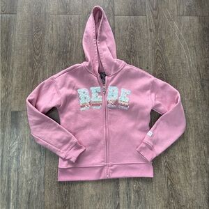 Bebe Pink zip up hoodie